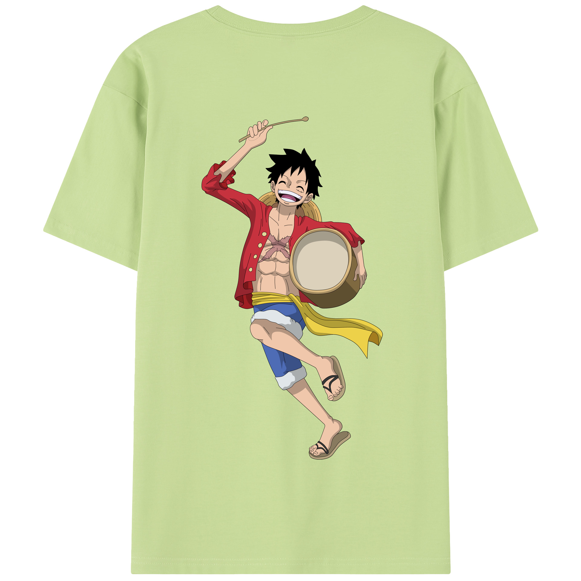 ワンピース モンキー・D・ルフィ ONE PIECE Monkey D. Luffy 綿100％半袖Tシャツ（背面プリント）